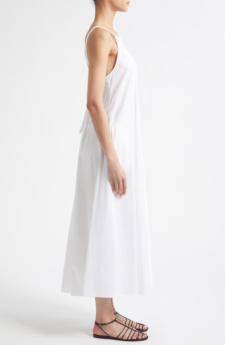 Max Mara Cotton Blend Stretch Poplin Sundress, Alternate, color, Optical White