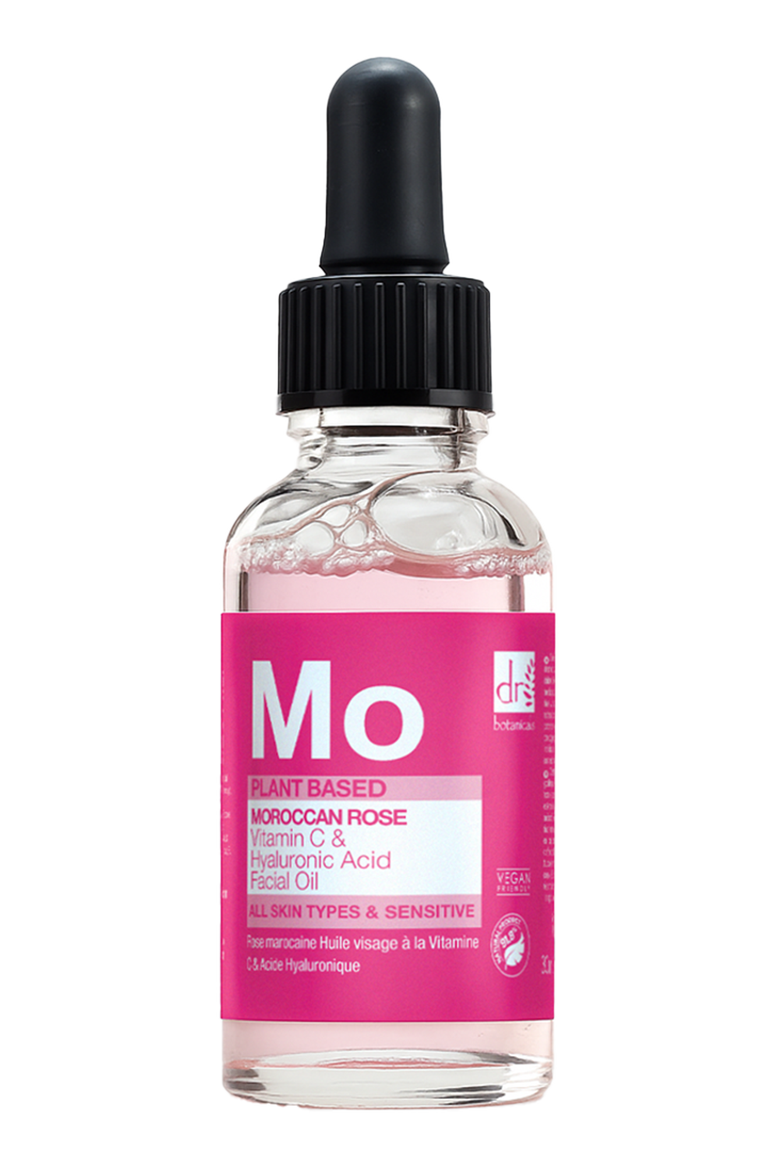 Moroccan Rose Facial Oil with Hyaluronic Acid & Vitamin C 15ml for Dryness, Fine Lines & Wrinkles, Main, color, White