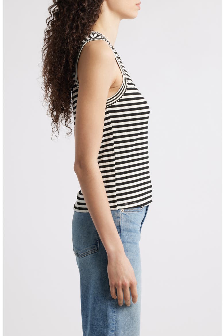Stripe Rib Tank, Alternate, color, BLACK/ OFF WHITE