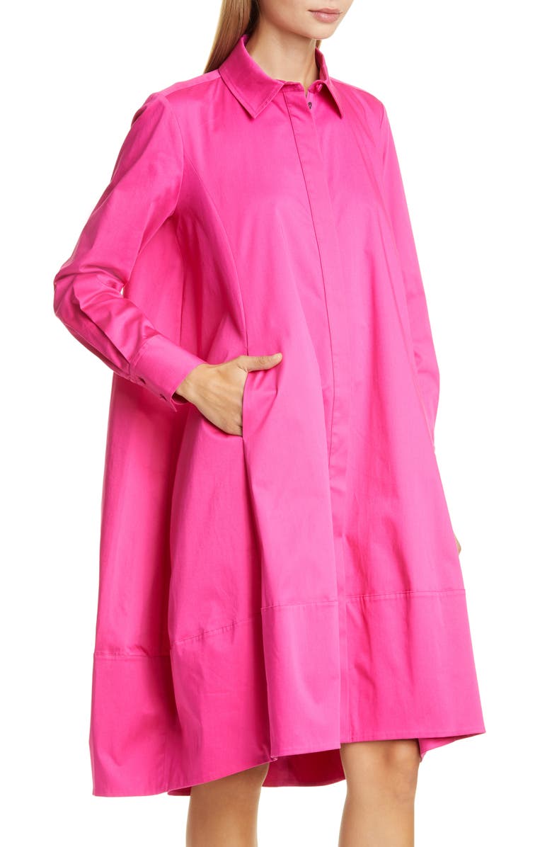 CO Bubble Hem Long Sleeve Shirtdress, Alternate, color, 