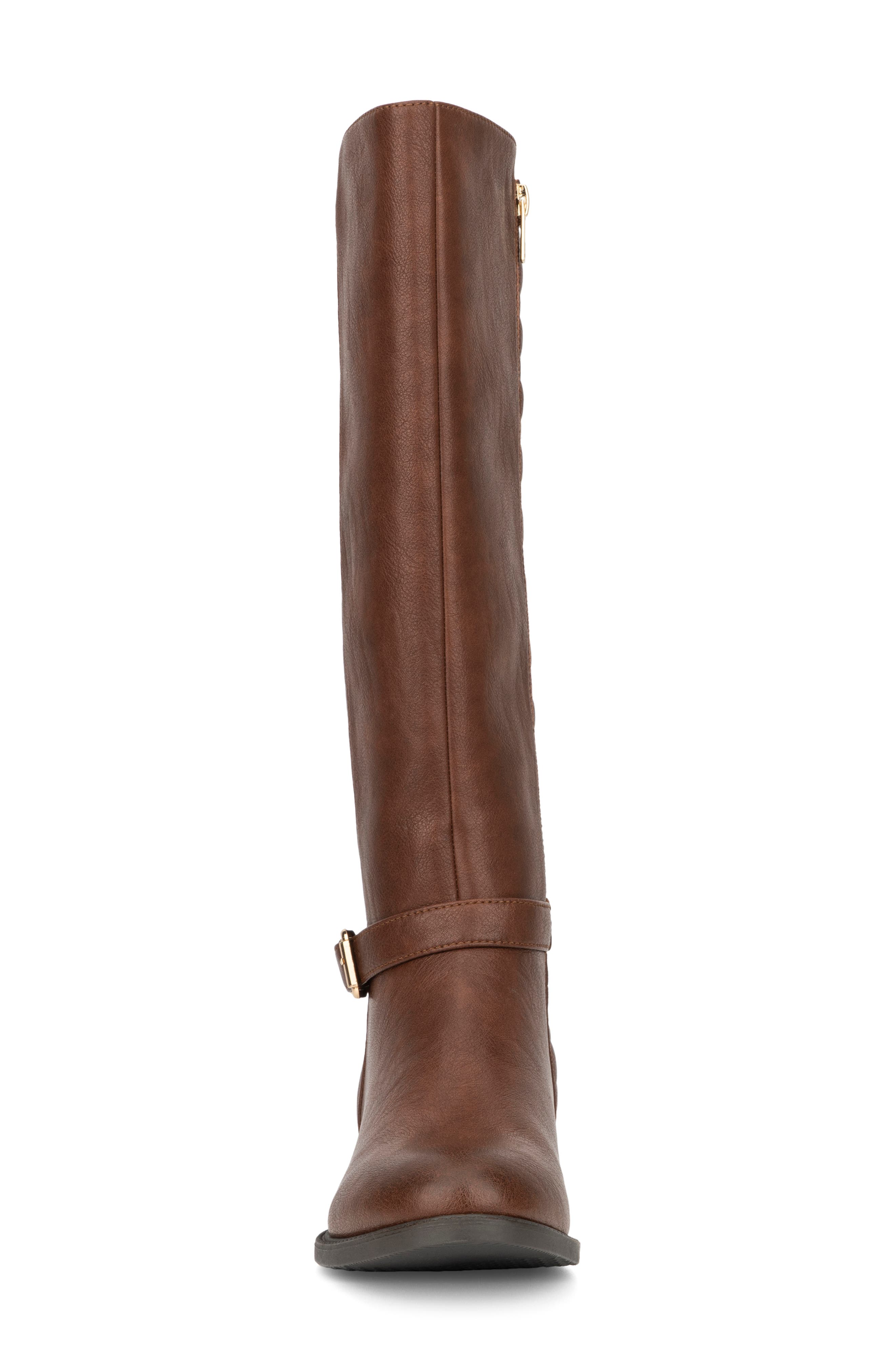 Enola Quilted Riding Boot, Alternate, color, COGNAC