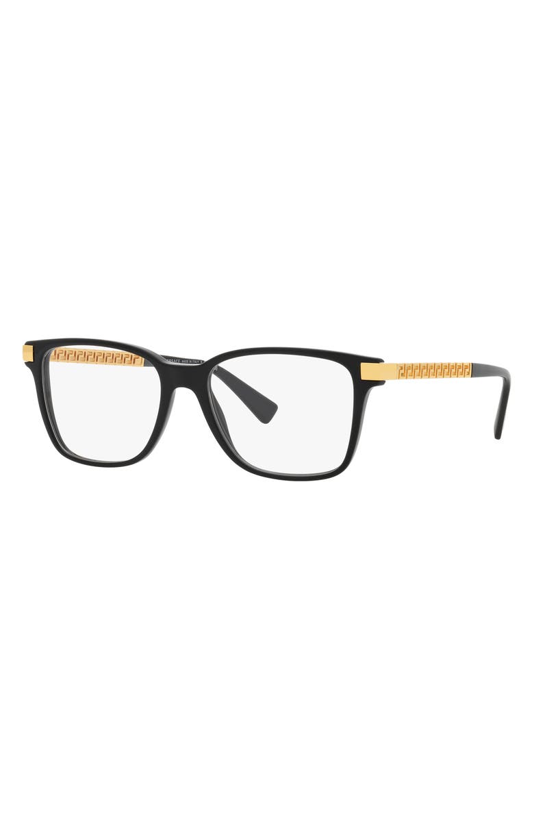 Versace 55mm Pillow Optical Glasses, Alternate, color, Black
