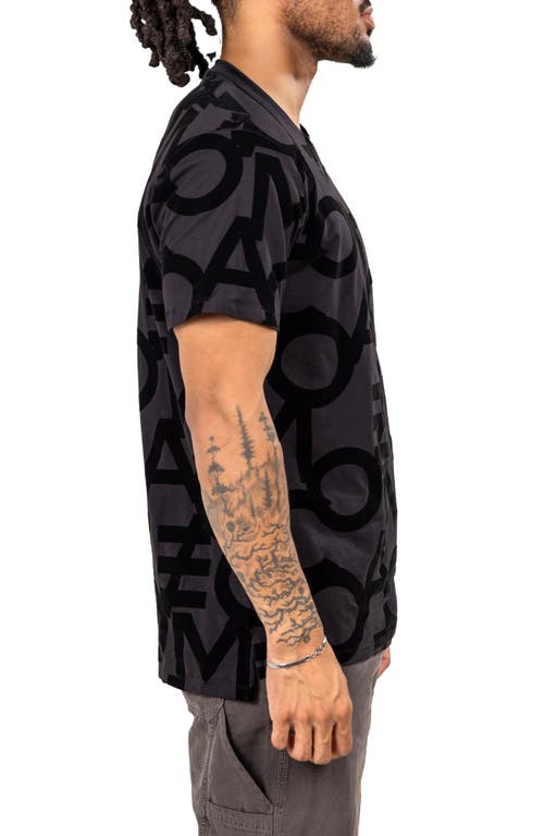 Maceoo Insignia Black Allover Logo Stretch Cotton T-shirt In Black