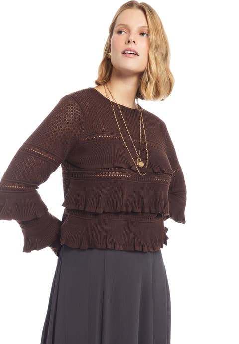 Tiered Ruffle Knit Top