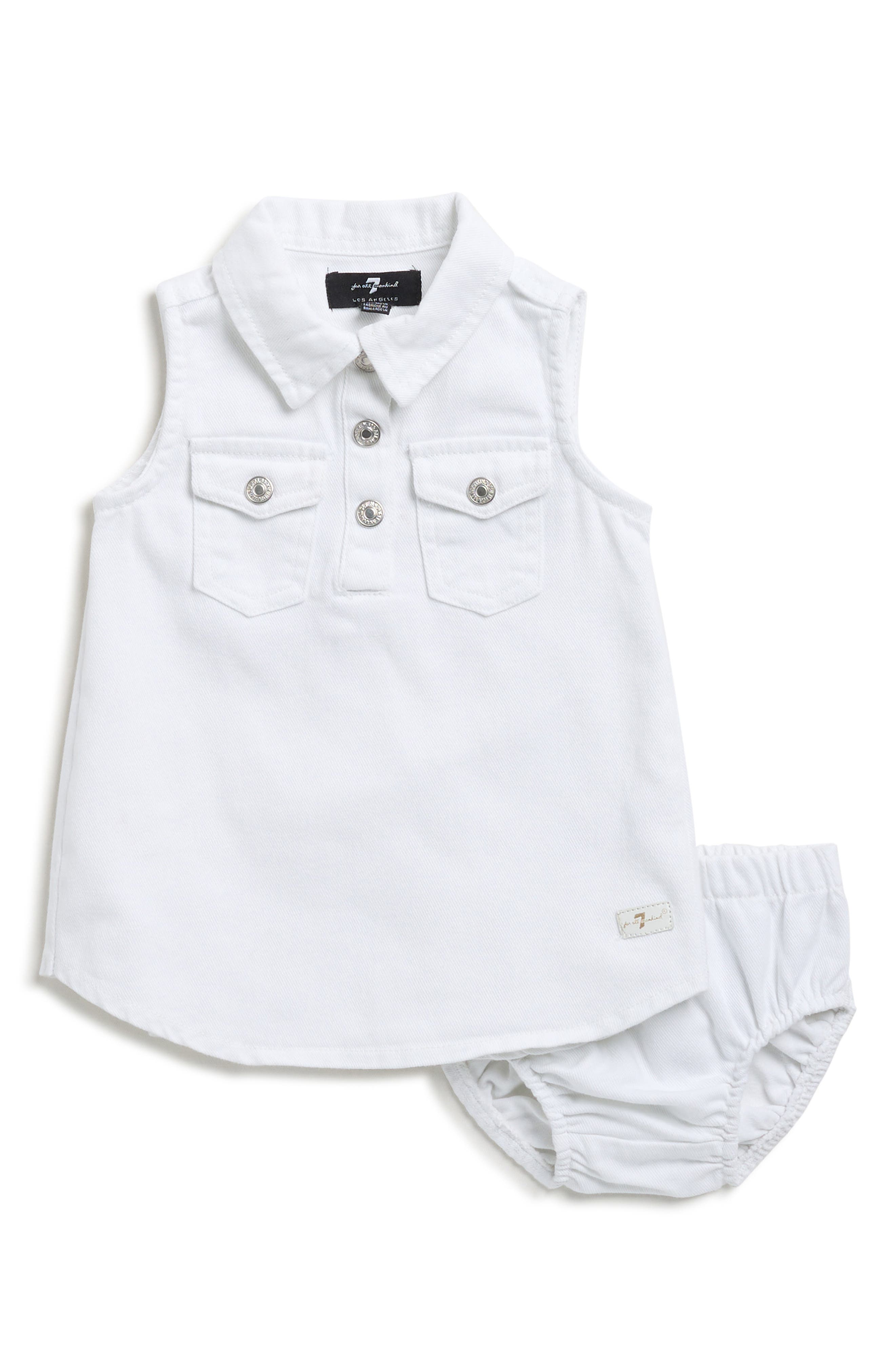 7 For All Mankind Sleeveless Denim Dress & Bloomers