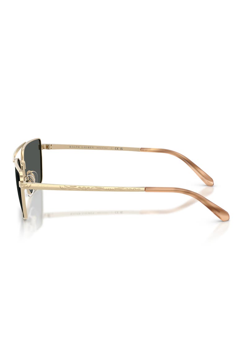58mm Rectangle Sunglasses, Alternate, color, SHINY PALE GOLD / GREY