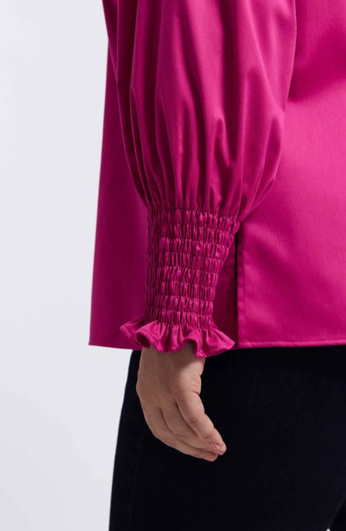 Foxcroft Avril Matte Sateen Button-up Shirt In Pink