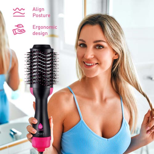 Pursonic Hair Strengthening Bundle Fractionated Coconut Oil, One-step Hair Dryer & Volumizer Brush, In Black
