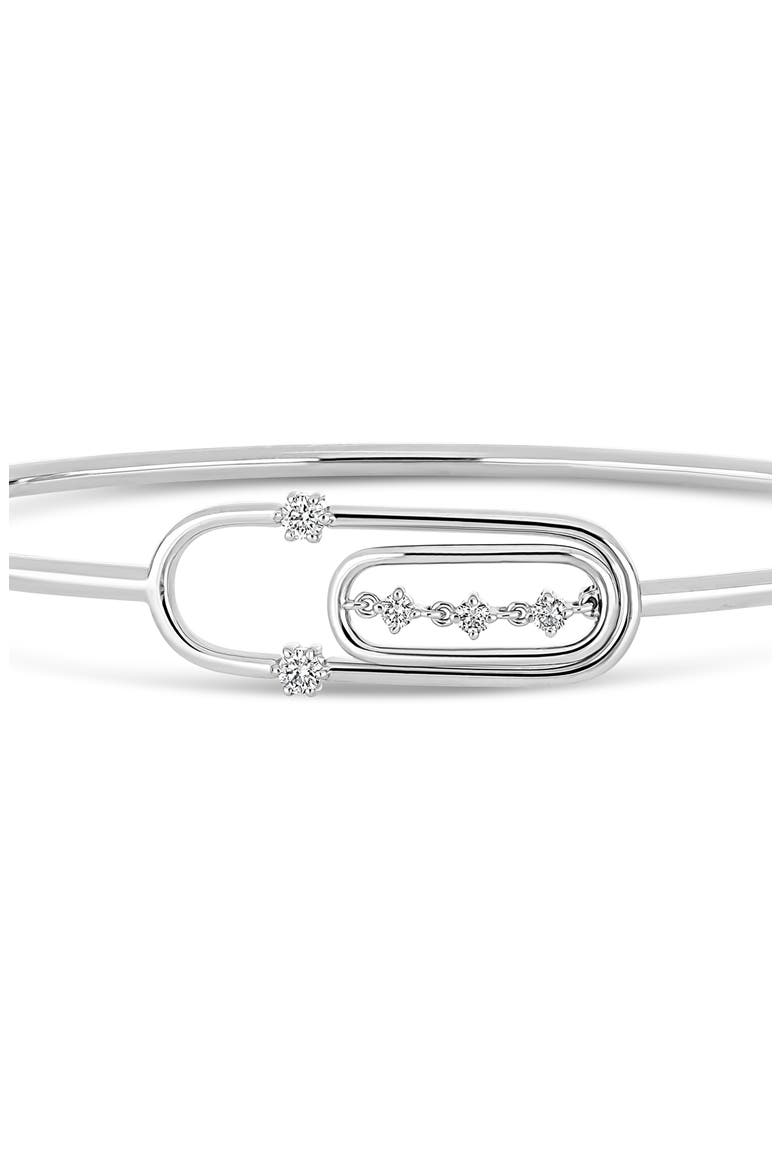 18K Gold Liora Diamond Bangle Bracelet, Alternate, color, 18K WHITE GOLD/ DIAMOND