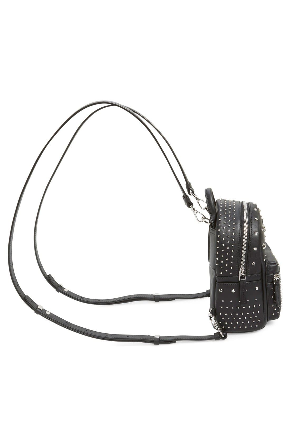 MCM 'X-Mini Stark - Bebe Boo' Studded Leather Backpack, Alternate, color, 