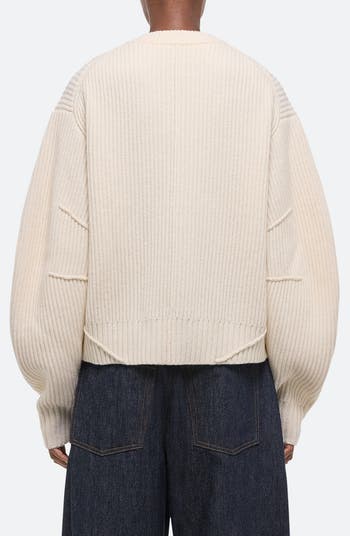 Apex Wool Blend Rib Knit Bomber Jacket