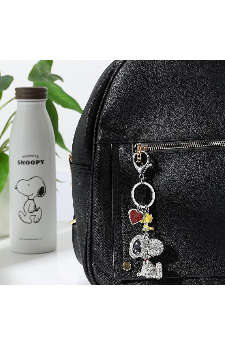 PEANUTS Snoopy Crystal Cluster Pavé Bag Charm Keychain, Alternate, color, Clear Crystal
