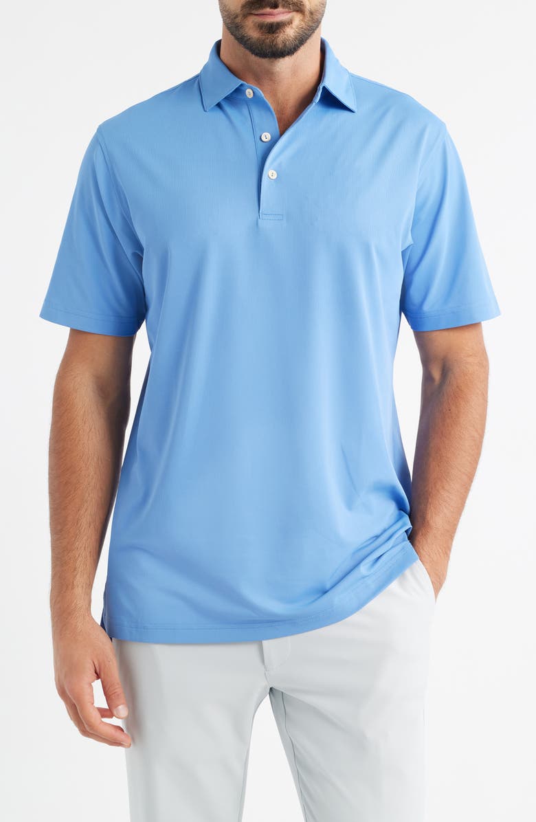 Peter Millar Solid Performance Piqué Polo, Main, color, Evening Tide