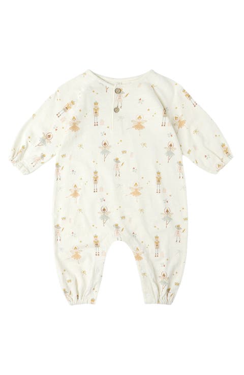 Nutcracker Print Henley Romper (Baby)