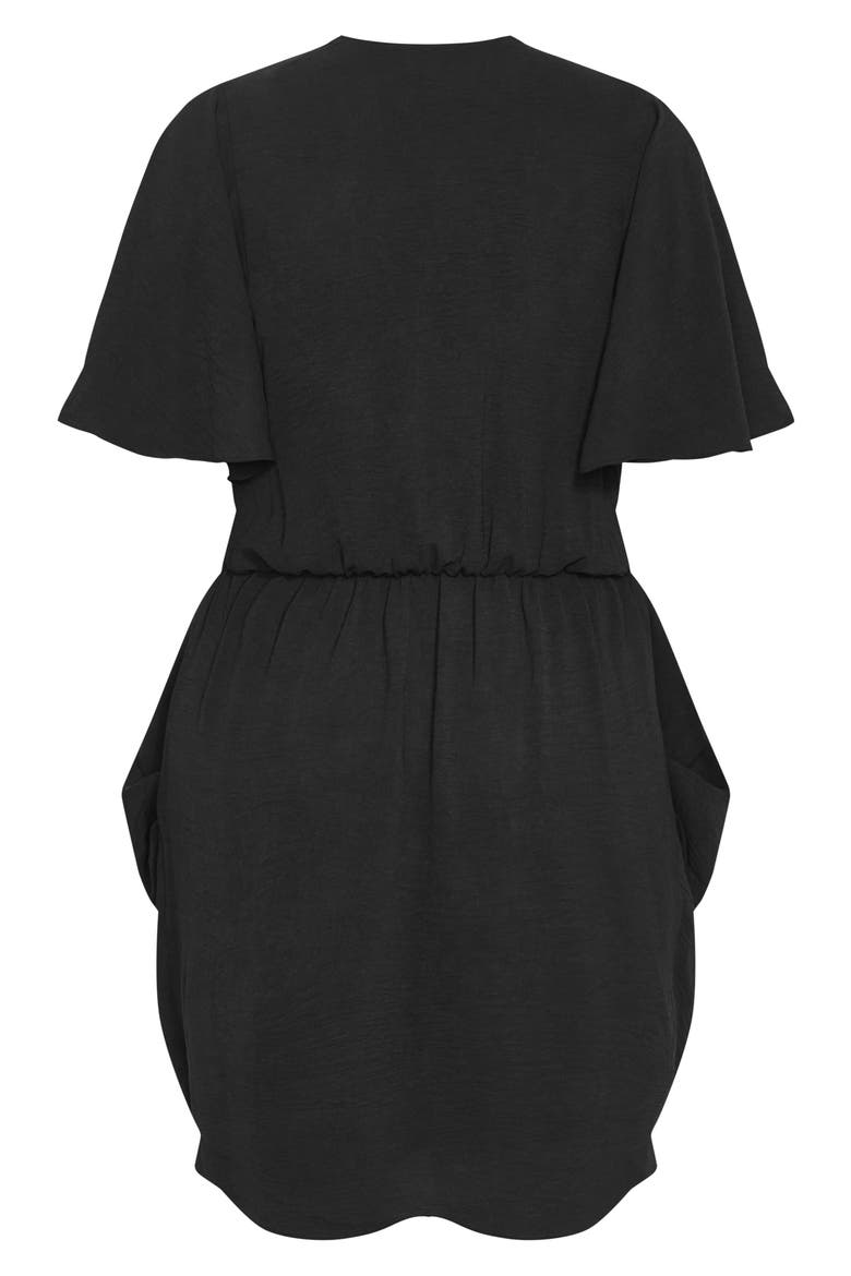 Braelynn Flutter Sleeve Dress, Alternate, color, BLACK