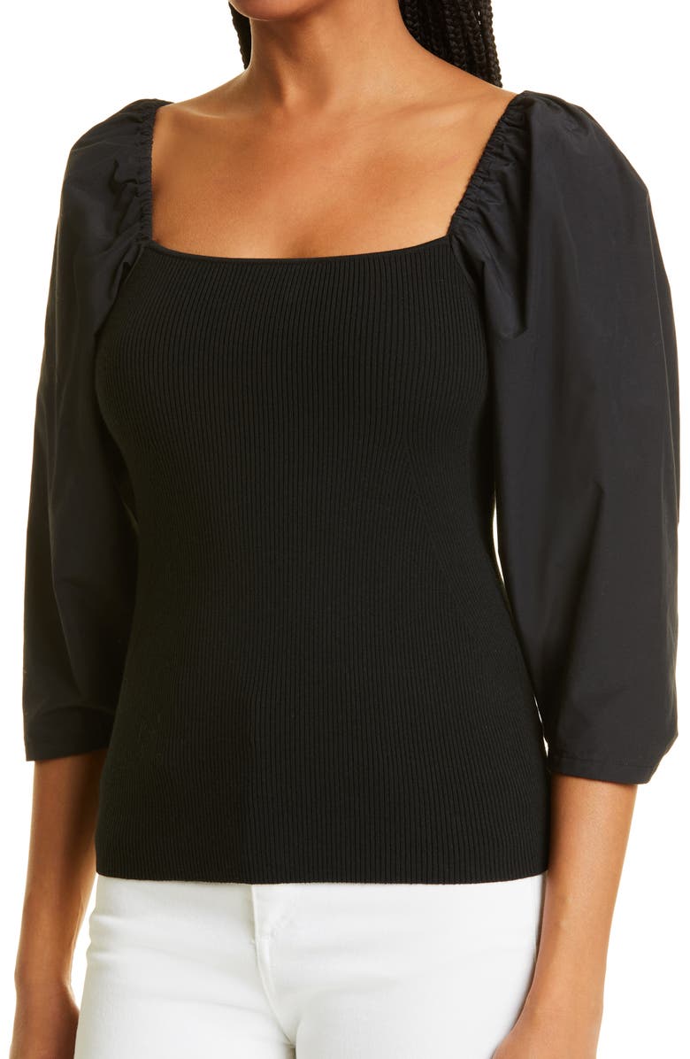 Tanya Taylor Leila Square Neck Top, Alternate, color, 