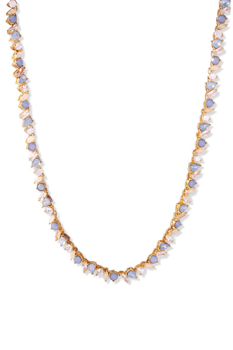 Brooke Cubic Zirconia Tennis Necklace, Main, color, GOLD