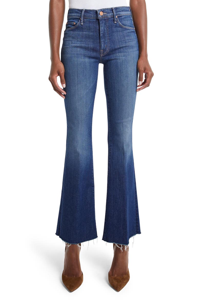 High Waist Frayed Flare Jeans, Main, color, SKUNK AT THE TEA PARTY