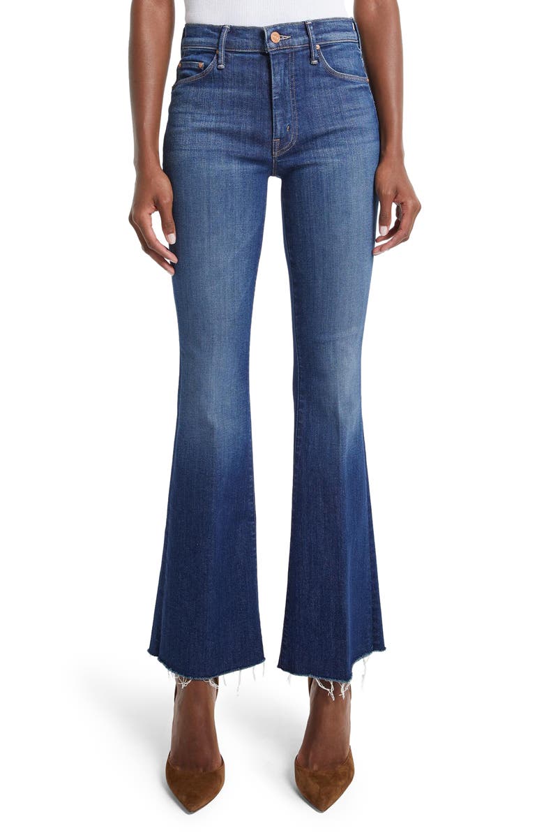 MOTHER High Waist Frayed Flare Jeans, Main, color, 