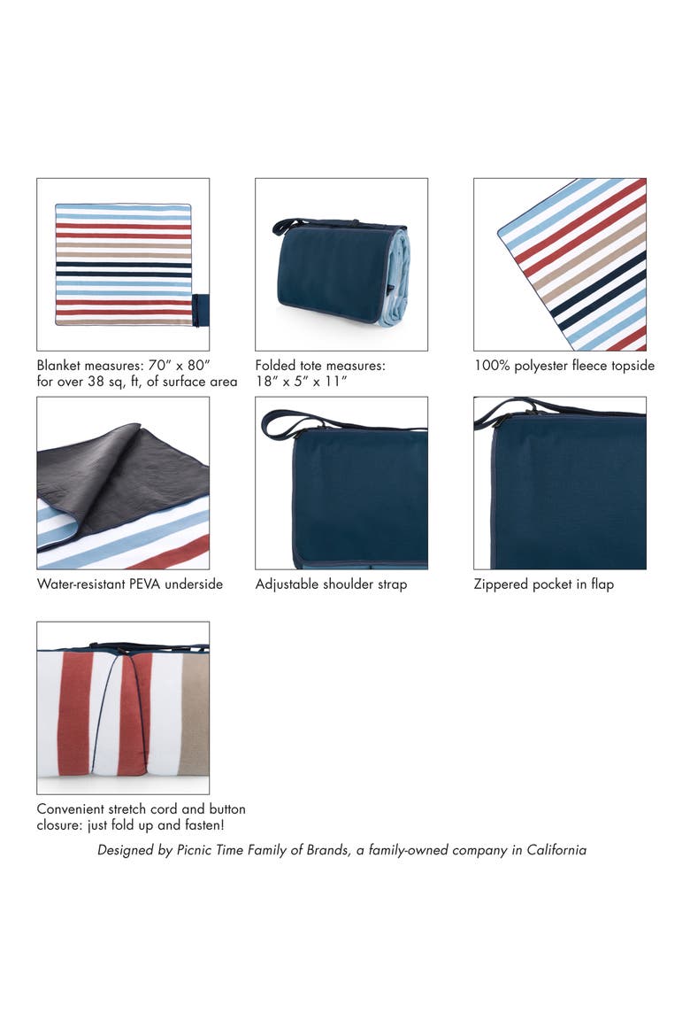 X-Large Outdoor Picnic Blanket Tote Bag, Alternate, color, WHITE
