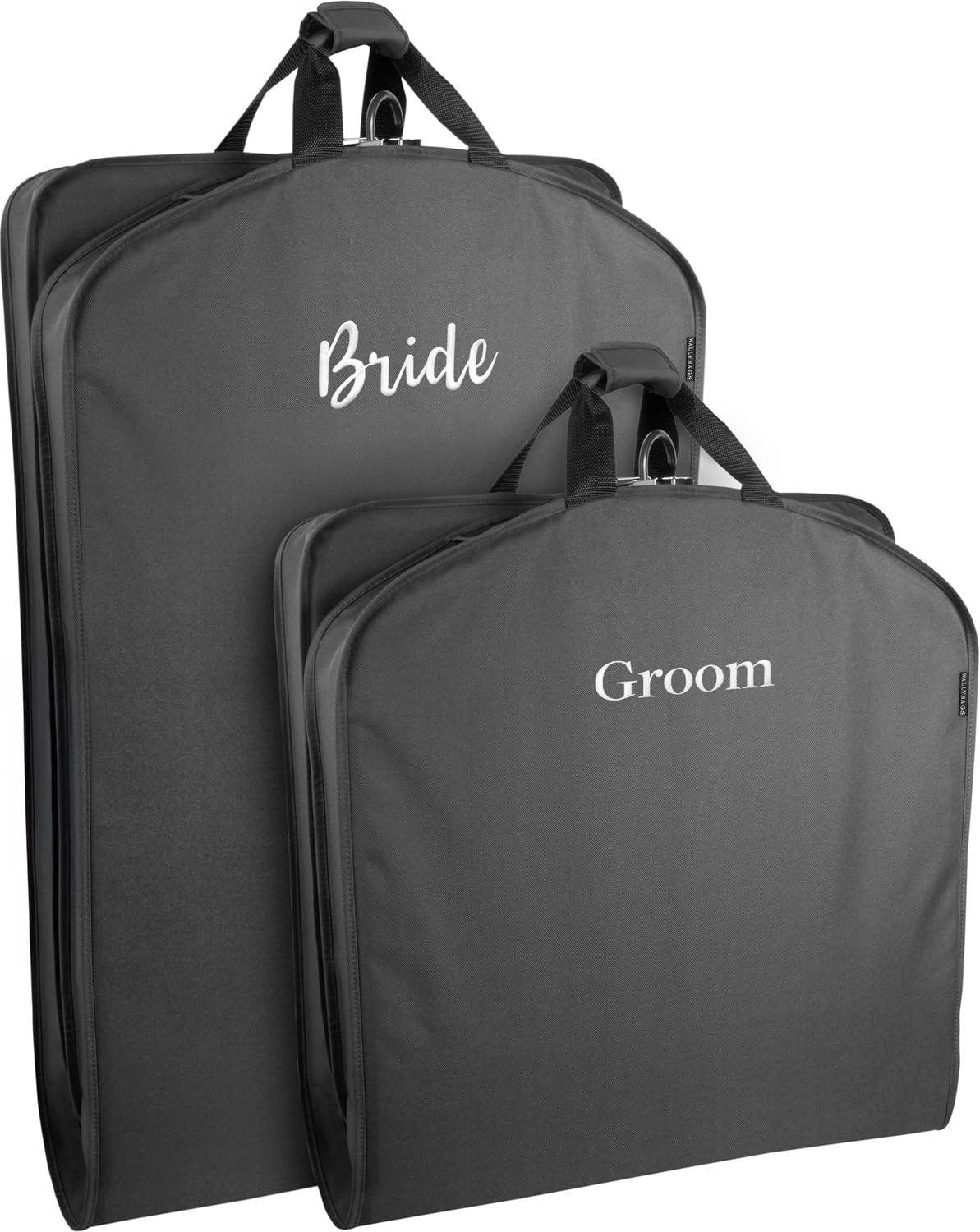 Wallybags 60 Inch & 40 Inch Deluxe Travel Garment Bag, Black Bride & Groom, Main, color, Black-B1g3