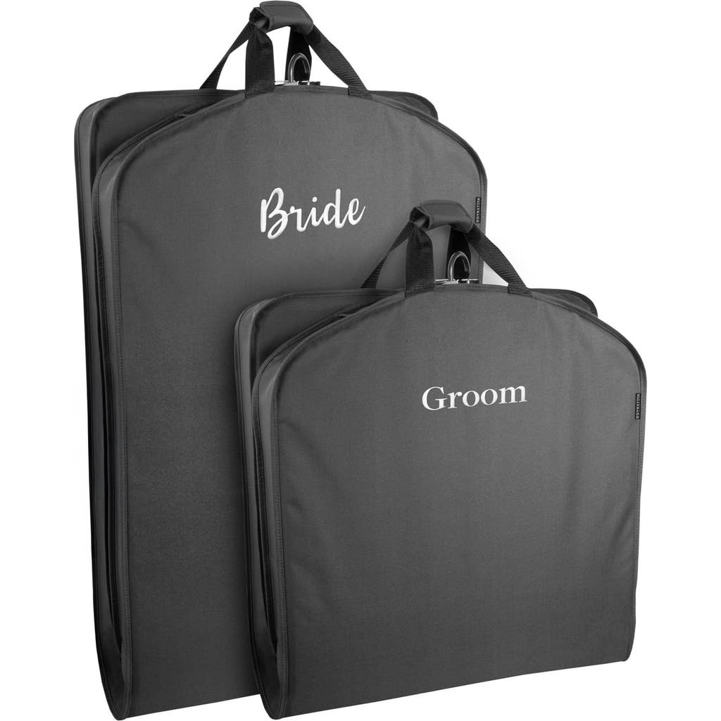 Wallybags 60 Inch & 40 Inch Deluxe Travel Garment Bag, Black Bride & Groom In Black