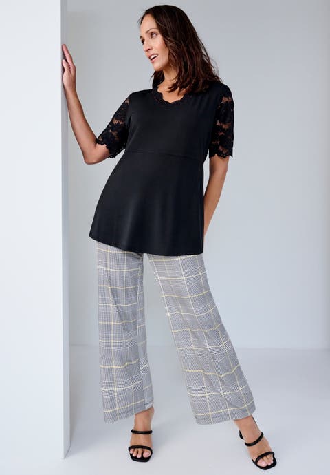 Stretch Knit Wide Leg Pant (Plus)