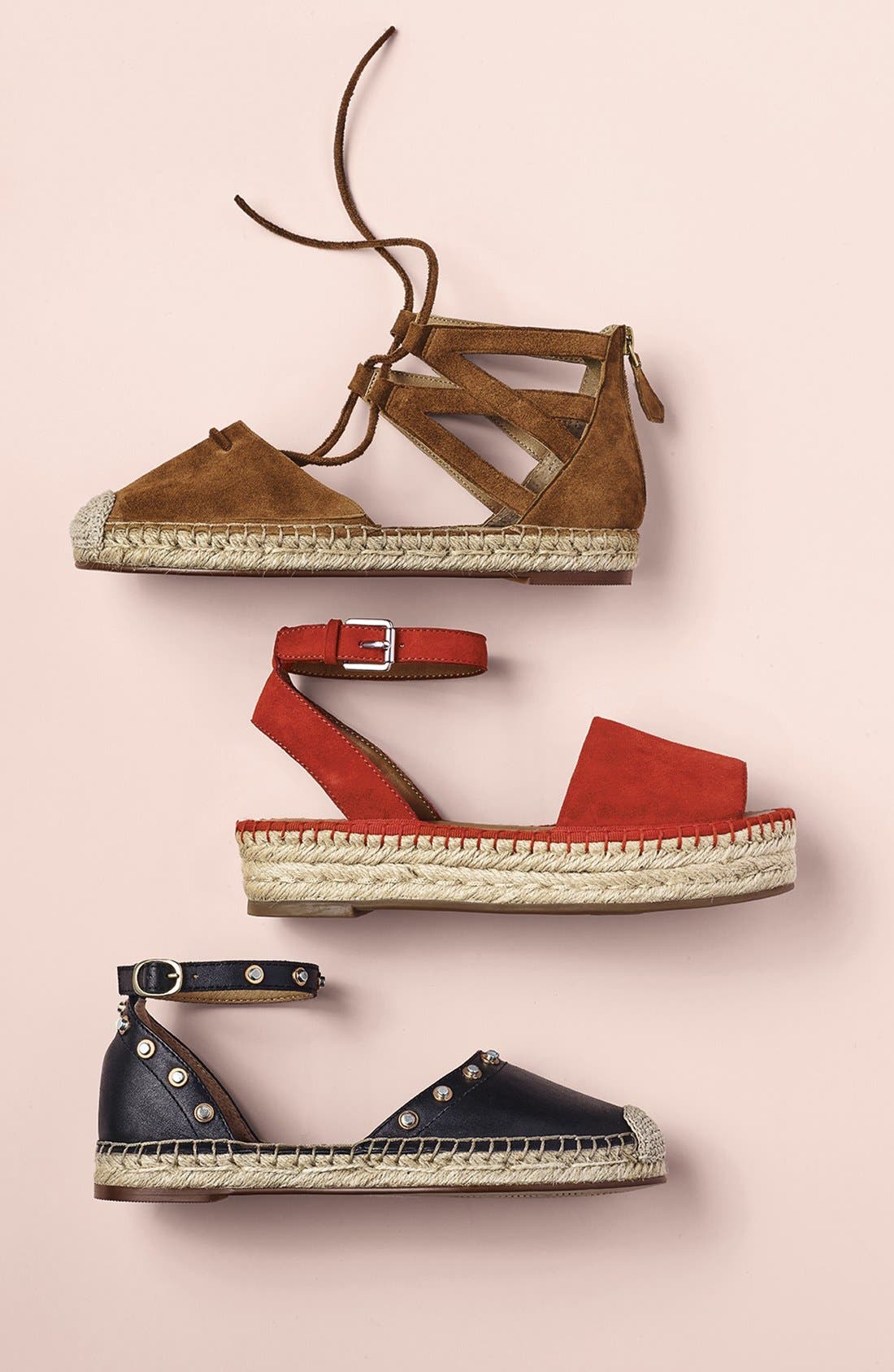 'Ravenna' Espadrille Platform Sandal, Alternate, color, BLACK VACHETTA LEATHER
