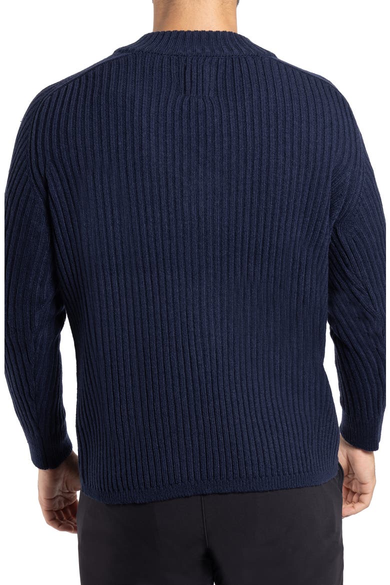 Rib Quarter Zip Sweater, Alternate, color, NAVY