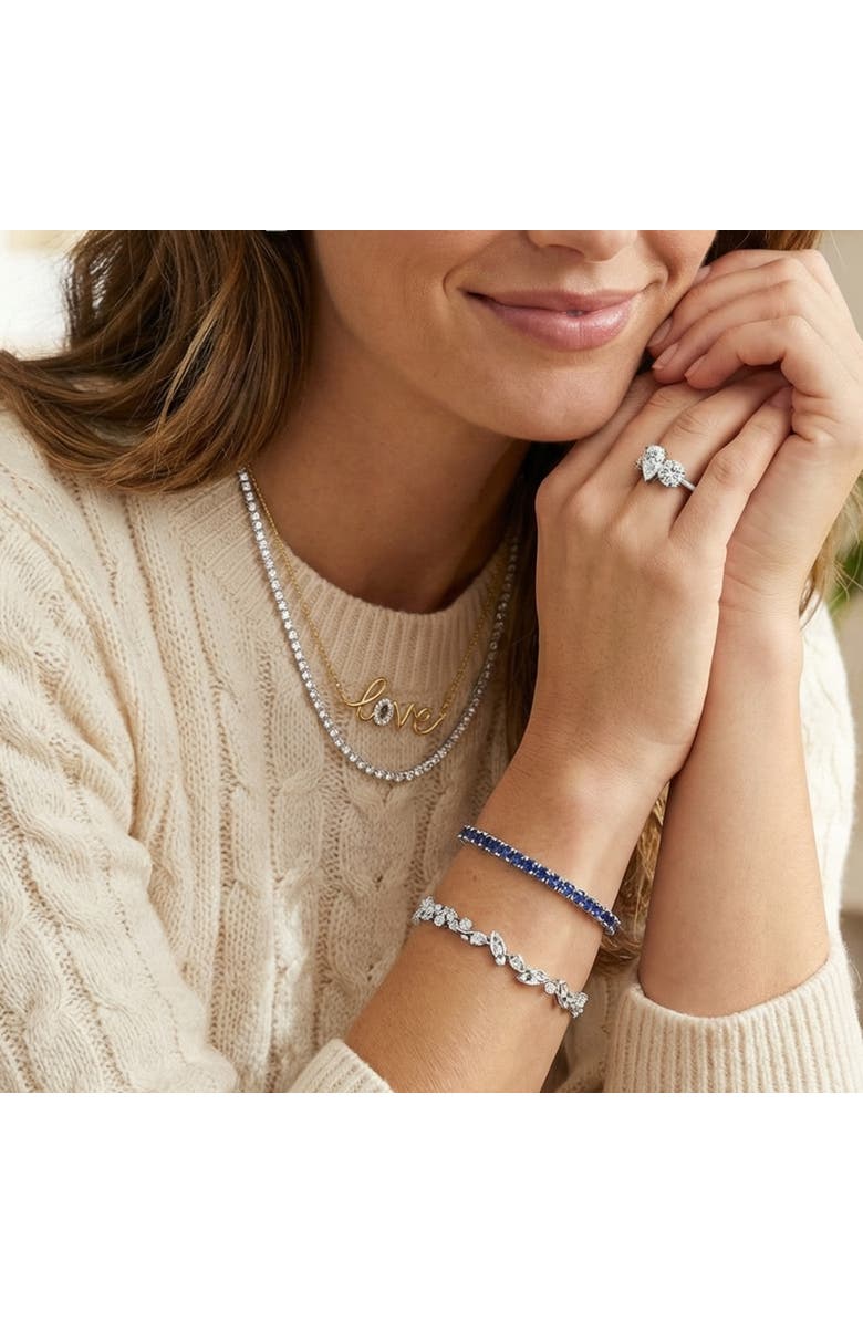 Bliss Diamond 1/10Ct Diamond Love Pendant Scrip Gold Lab Grown Women's 18" Necklace, Alternate, color, 10K Yellow Gold