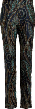 Etro Bristol Paisley Jacquard Slim Leg Ankle Pants