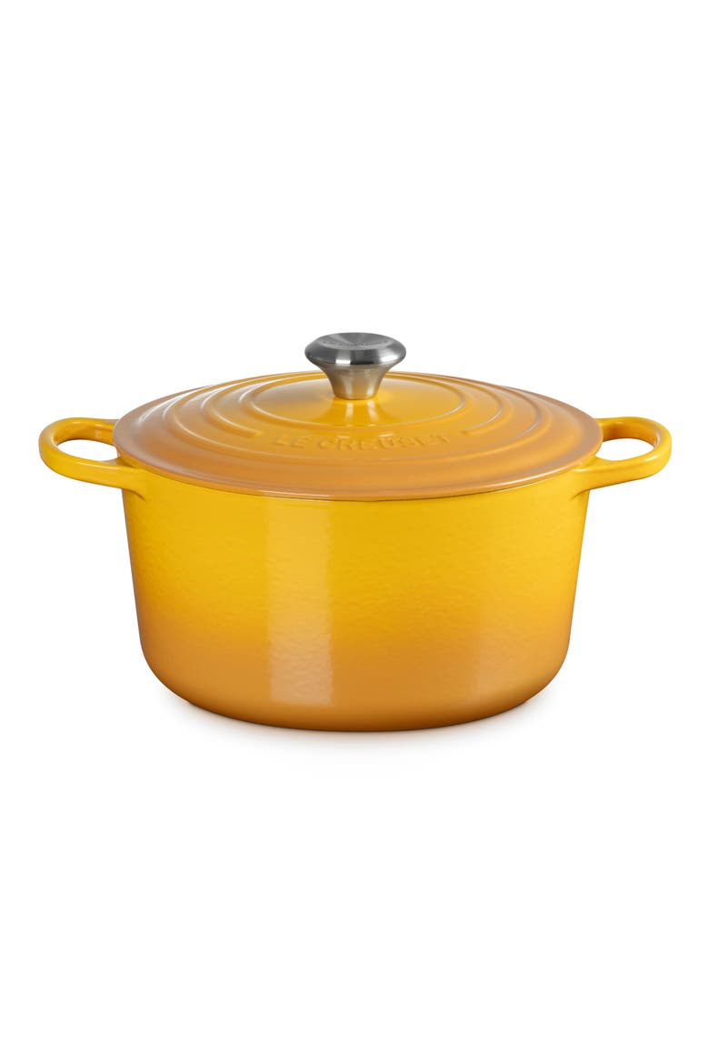 Signature Enameled Cast Iron Round Dutch Oven, Main, color, NECTAR