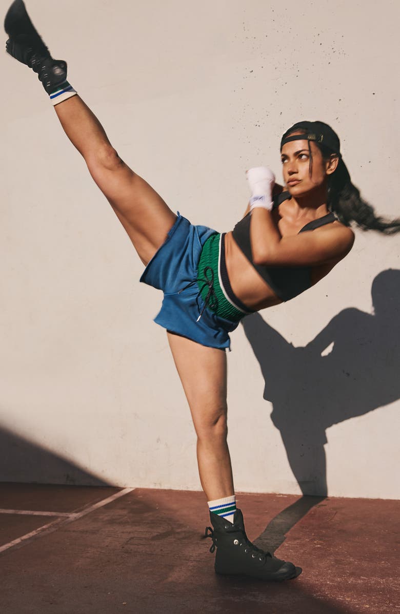 Free People FP Movement Dream Big Cotton Blend Shorts, Main, color, Athlete Blue Combo