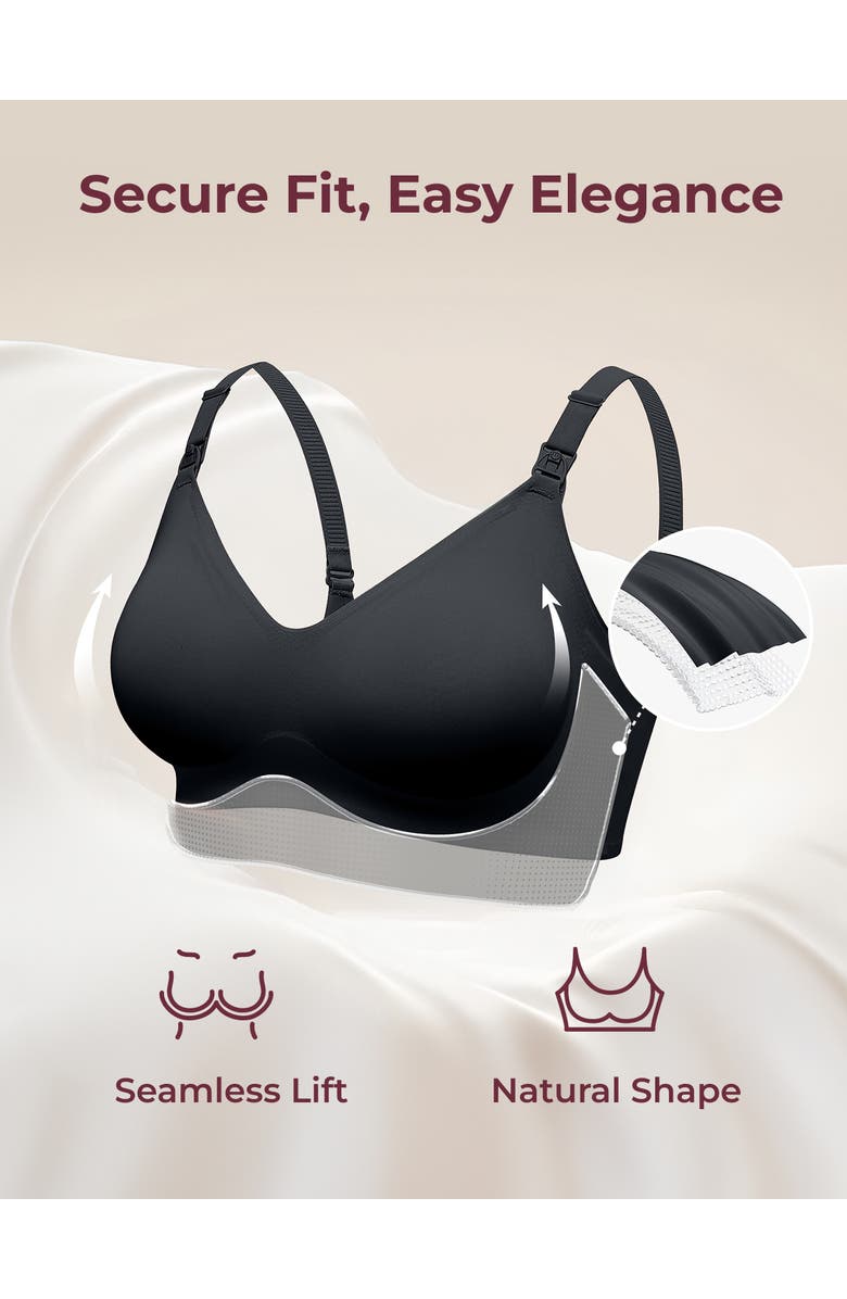 Momcozy YN21 Maternity Nursing Bra, Alternate, color, Black
