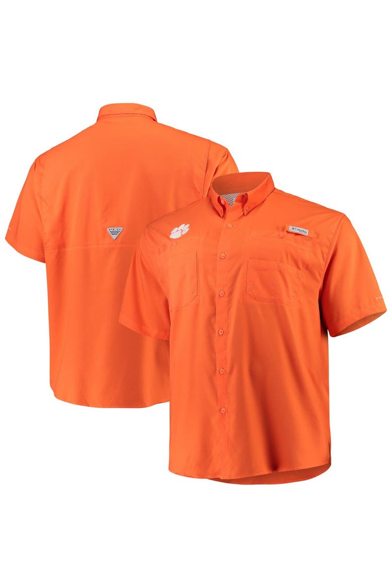 Men's Columbia Orange Clemson Tigers Big & Tall Collegiate Tamiami Button-Down Shirt, Alternate, color, Orange