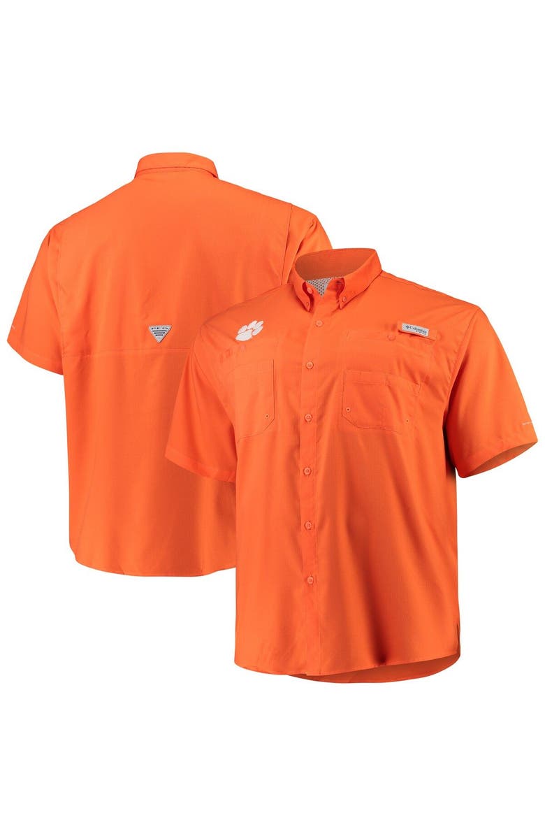 Columbia Men's Columbia Orange Clemson Tigers Big & Tall Collegiate Tamiami Button-Down Shirt, Alternate, color, Orange