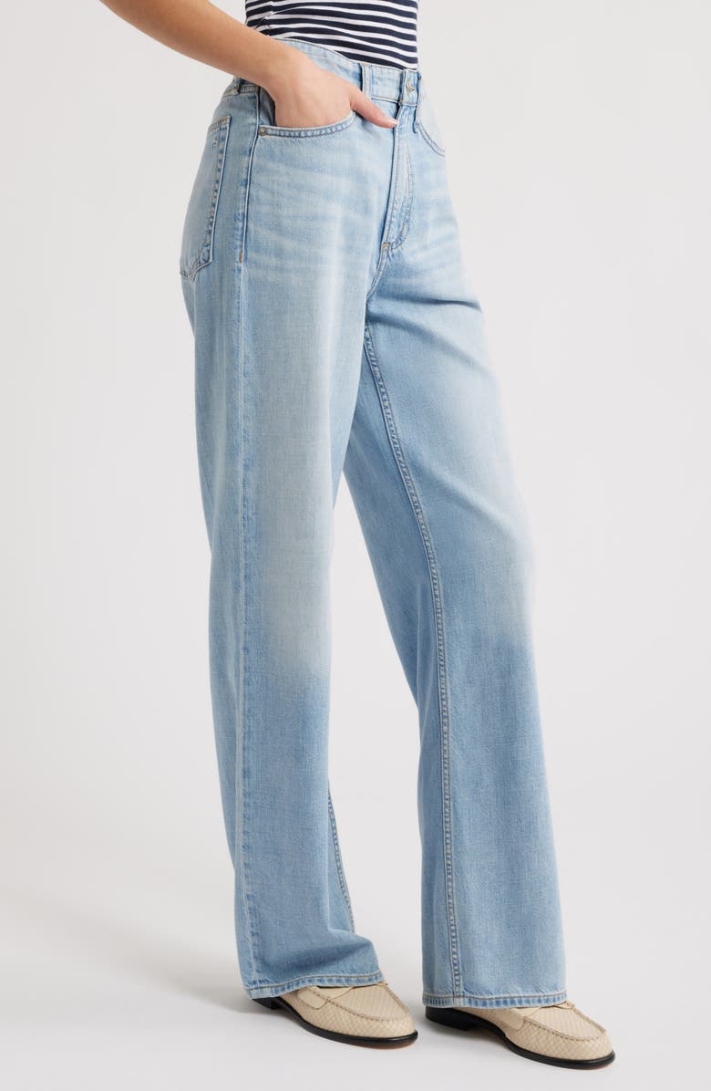 rag & bone Featherweight Logan Mid Rise Wide Leg Jeans, Alternate, color, Greenport
