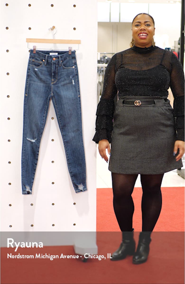 Good Waist High Waist Chewed Hem Skinny Jeans, sales video thumbnail