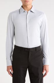 BOSS Hays Kent Slim Fit Cotton Blend Dress Shirt