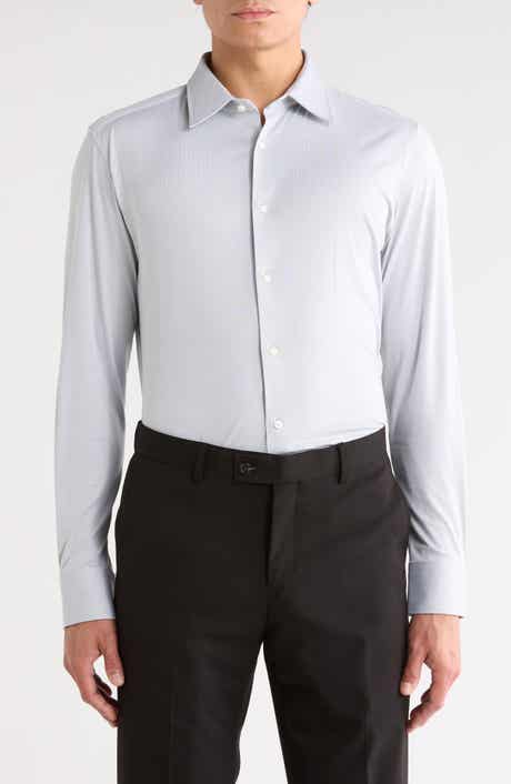 BOSS Hays Kent Slim Fit Cotton Blend Dress Shirt