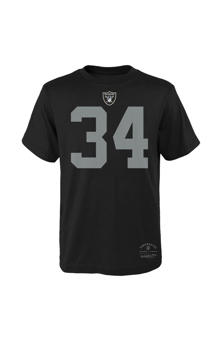 Mitchell & Ness Youth Mitchell & Ness Bo Jackson Black Las Vegas Raiders Retired Retro Player Name & Number T-Shirt, Alternate, color, 