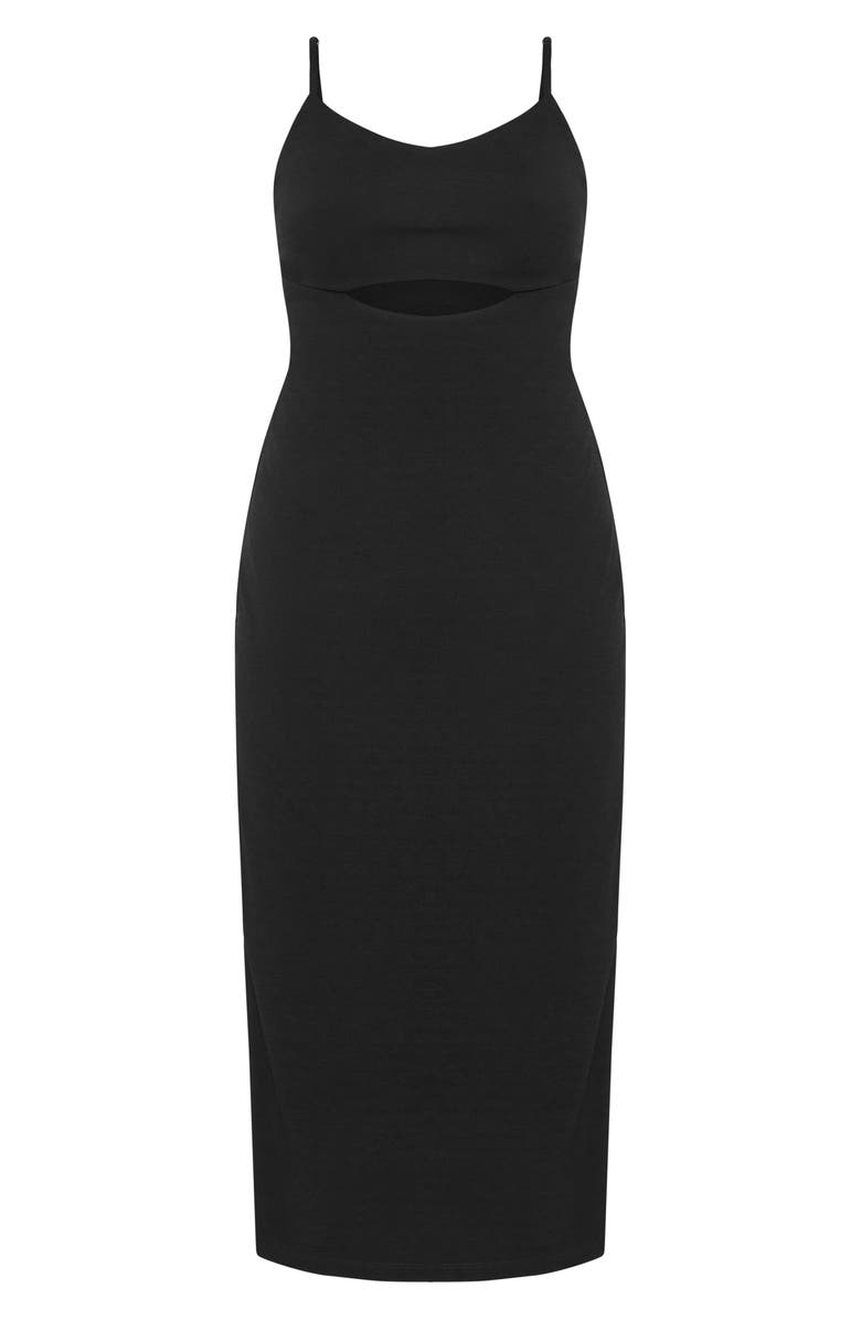 City Chic Baylee Keyhole Cutout Midi Dress, Alternate, color, 