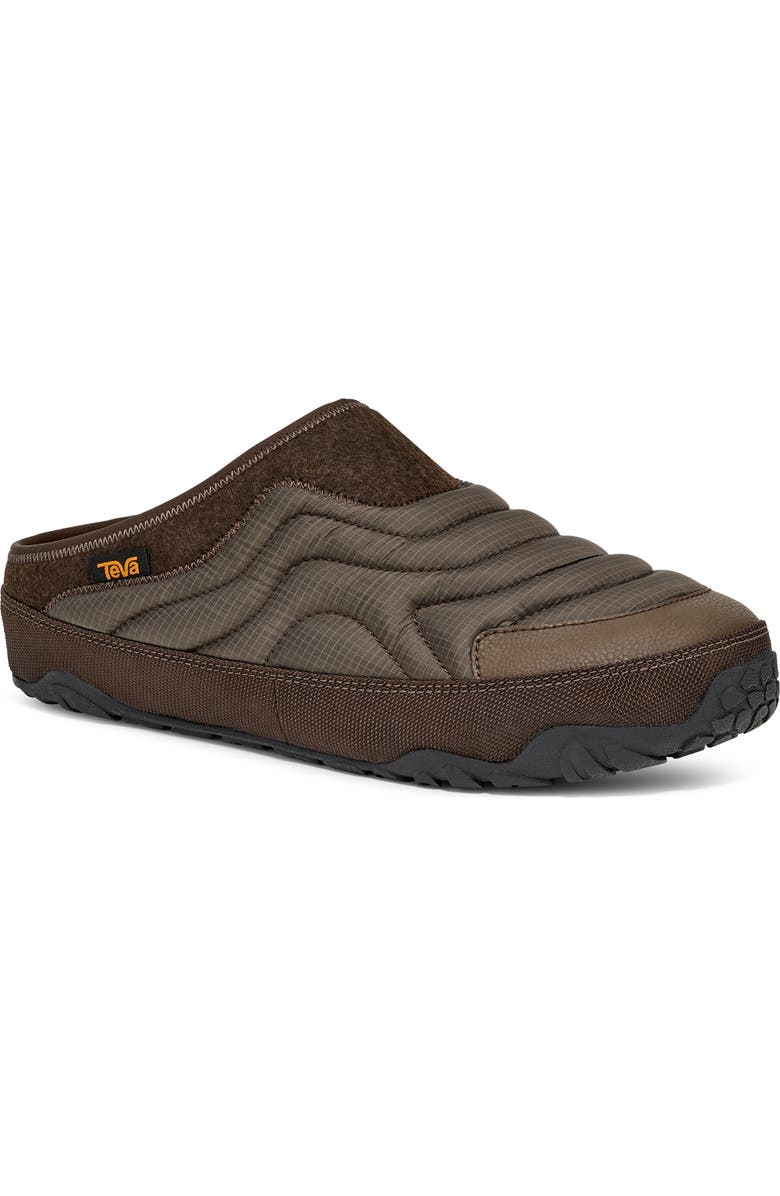 Teva ReEmber Terrain Quilted Mule, Main, color, Slate Black/ Chocolate Brown