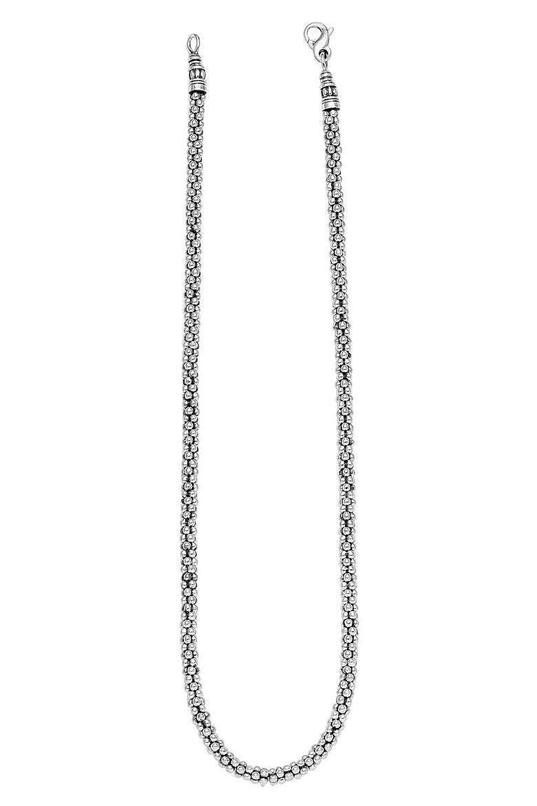 Sterling Silver Caviar Chain Necklace, Main, color, STERLING SILVER