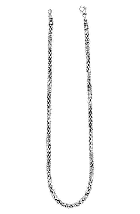 Sterling Silver Caviar Chain Necklace