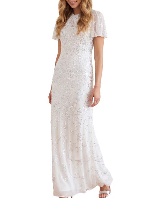 Freya Georgette Short Sleeve Maxi Gown