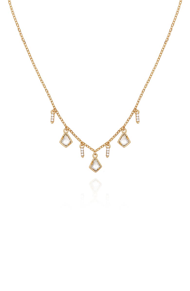 Vince Camuto Crystal Charm Frontal Necklace, Alternate, color, 