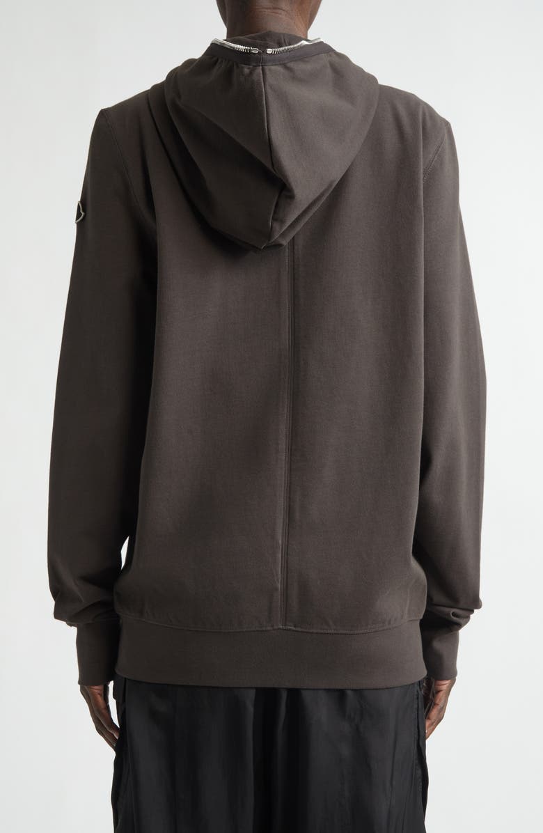 Moncler Cotton Zip Hoodie, Alternate, color, Brown