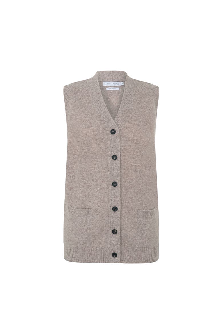 Laura Relaxed Fit Sleeveless Cardigan, Alternate, color, Cobble