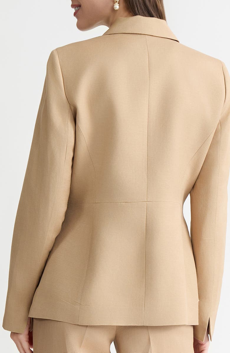 KASPER Linen Blend Jacket, Alternate, color, Toasted Wheat